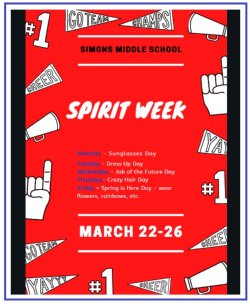 Simons Spirit Week March 22-26